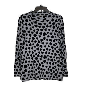 Ann Taylor Loft Womens Top Size SP‎ Petite Small Black Gray Cow Print Stretch